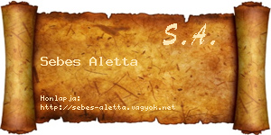 Sebes Aletta névjegykártya