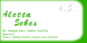 aletta sebes business card